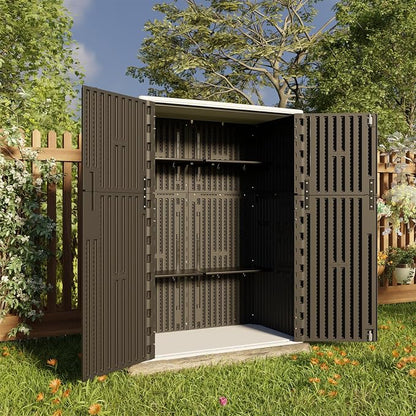 HOMSPARK Outdoor Storage Shed Weather Resistance, Patio Storage Cabinet - Image 6