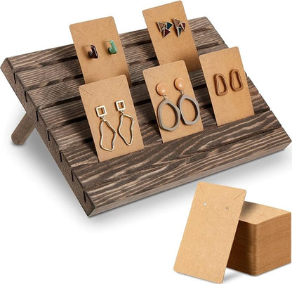 Blulu 31 Pack Wooden Earring Display Stand 7 Slots jewelry Display Holder by Blulu