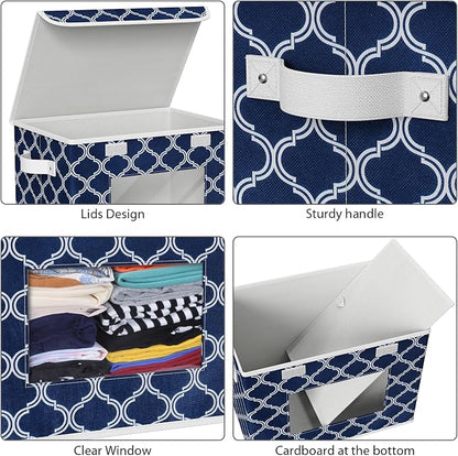 Univivi Fabric Foldable Storage Boxes Large Collapsible Stackable Storage Bins - Image 4