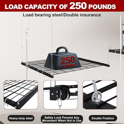 Montary 4x4 FT Overhead Garage Storage Rack - Image 2