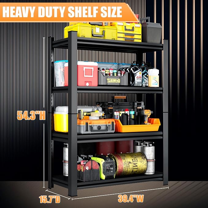 39.4" W Garage Shelving Heavy Duty Metal Shelving 2400LBS Storage Shelves - Image 2
