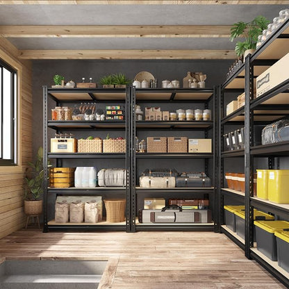 Set of 2 Storage Shelves 27.7"W Metal Shelving 2010LBS Garage Shelving Heavy - Image 5
