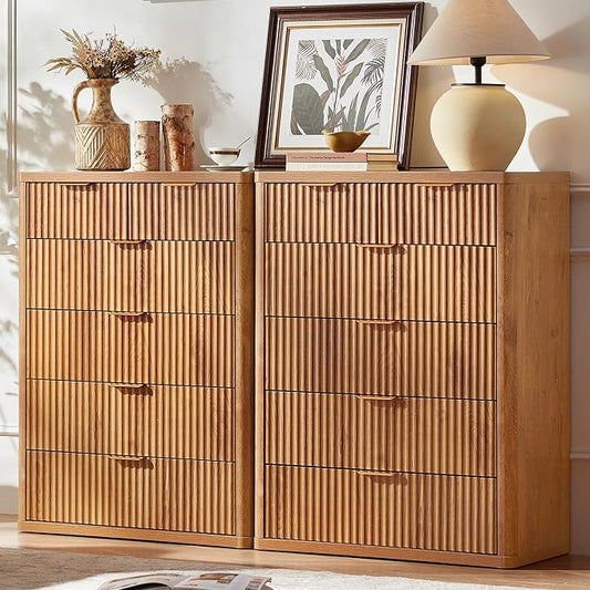 LEYAOYAO Fluted 6 Drawers Dresser by LEYAOYAO-Findtheshiningpointofyourideallife%EF%BC%81