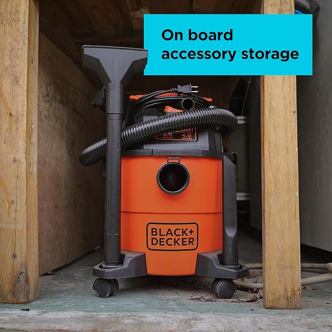BLACK+DECKER Shop Vacuum Wet and Dry, 4 Gallon 3-in-1 Portable Shop Vac - Image 7