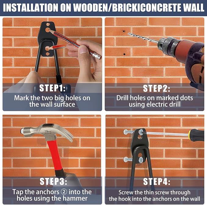 Garage Hooks Heavy Duty, 12 Pack Anti-Slip Coating Garage Wall Storage Hooks - Image 5