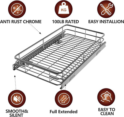 Cabinet Pull Out Shelves, Heavy-Duty Premium Collection Slide Out Shelves - Image 6