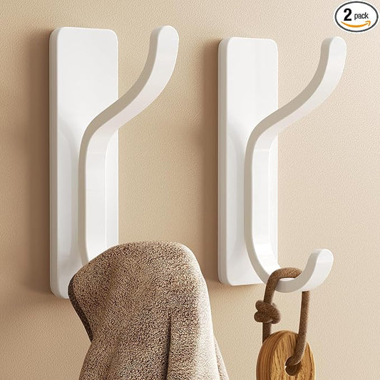 2 Pack Wall Hooks for Hanging: Adhesive Coat Hooks for Hat, Hangers for Door by pickpiff