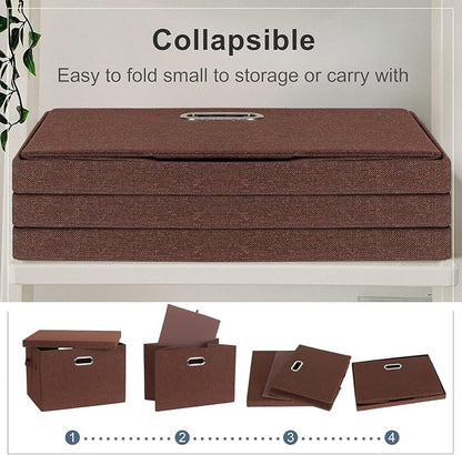 Large 17" 36 Quart Collapsible Stackable Storage Bins - Image 4