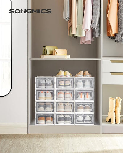 SONGMICS Shoe Boxes, Stackable Clear Plastic Boxes - Image 2