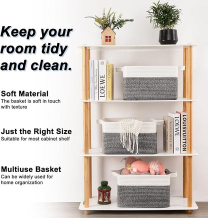 OIAHOMY 3 Pack Storage Basket for Organizing, toy organizers, Stylish Room Decor - Image 2