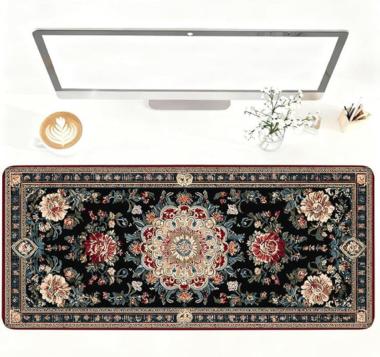 Vintage Persian Carpet Mouse Pad – Large Extended Desk Mat 35.43 x 15.75 in – by LEIWEIHOPE