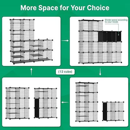 Wire Cube Storage Organizer, 12 Cubes Converted into 14 Cubes, Sturdy Metal - Image 4