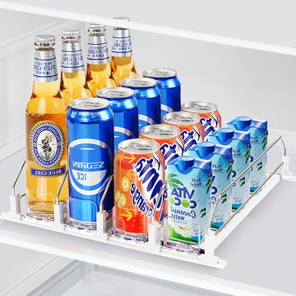 Drink Organizer for Mini Fridge, Automatic Pusher Drink Dispenser for by Unknown