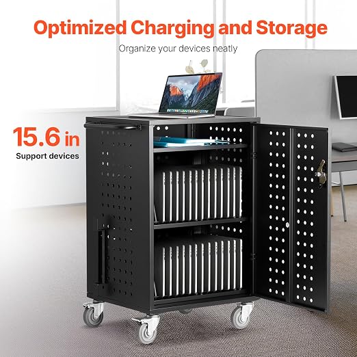 VEVOR Charging Cart, 32 Device Mobile Charging Station, Office and Classroom - Image 2