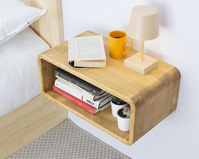 Floating Nightstand Wooden, Bedside Table, Nightstand Shelf, Wall Mounted - Image 5