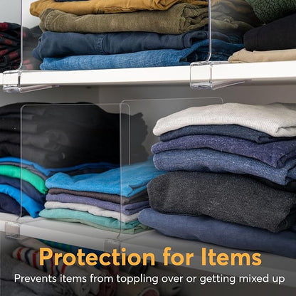 10 Pack Acrylic Shelf Dividers for Closet Organization 11x7.9 Inch – Clear - Image 6