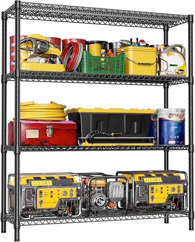 IZEUK 4-Tier Metal Garage Shelving, Heavy Duty Adjustable Storage Rack Organizer by IZEUK