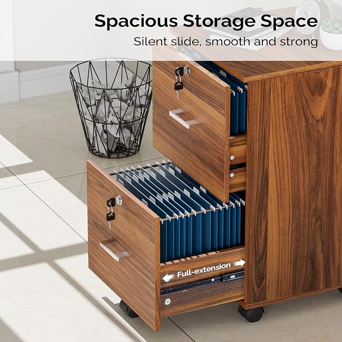 VINGLI 2-Drawer Rolling File Cabinet - Image 4