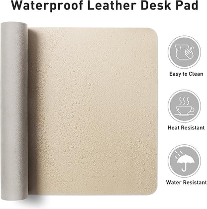 Aothia Leather Desk Pad Protector, Mouse Pad, Office Desk Mat, Non-Slip PU - Image 6