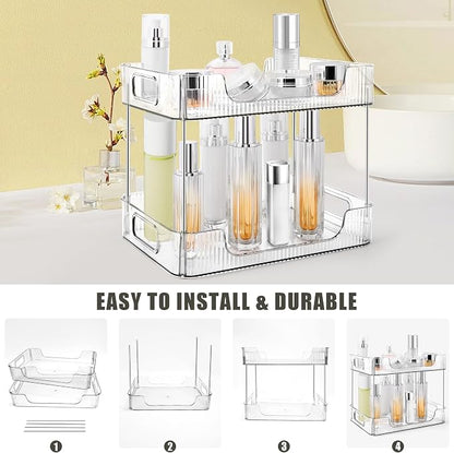 2-Tier Bathroom Counter Organizer Countertop Storage, Dresser Organizer Vanity - Image 4