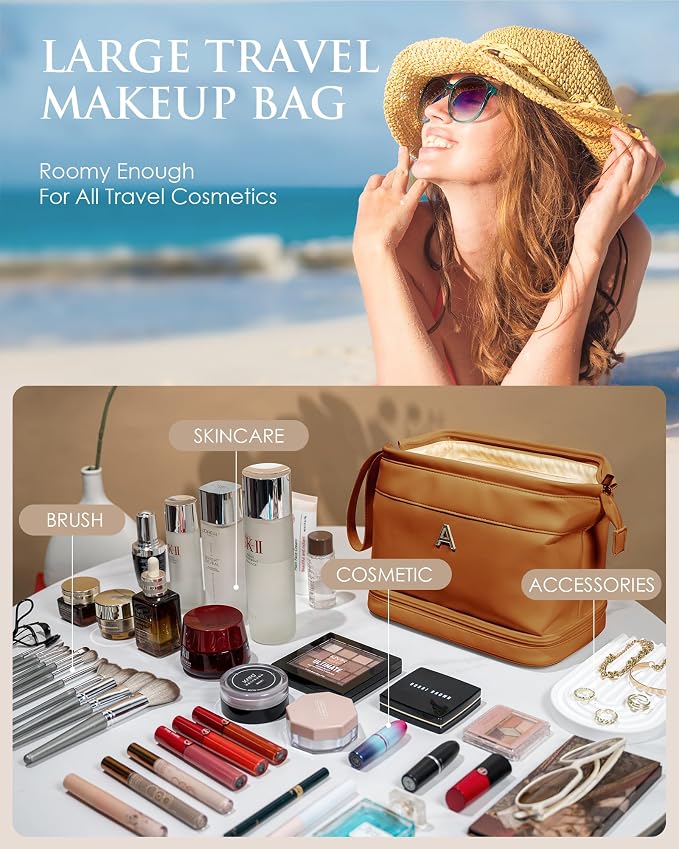 Gifts for College Girls, Personalized Makeup Bag, Monogrammed Gifts, Initial - Image 6