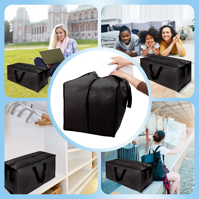 8 Pack Large Strong Bags with Zippers & Carrying Handles - Image 7