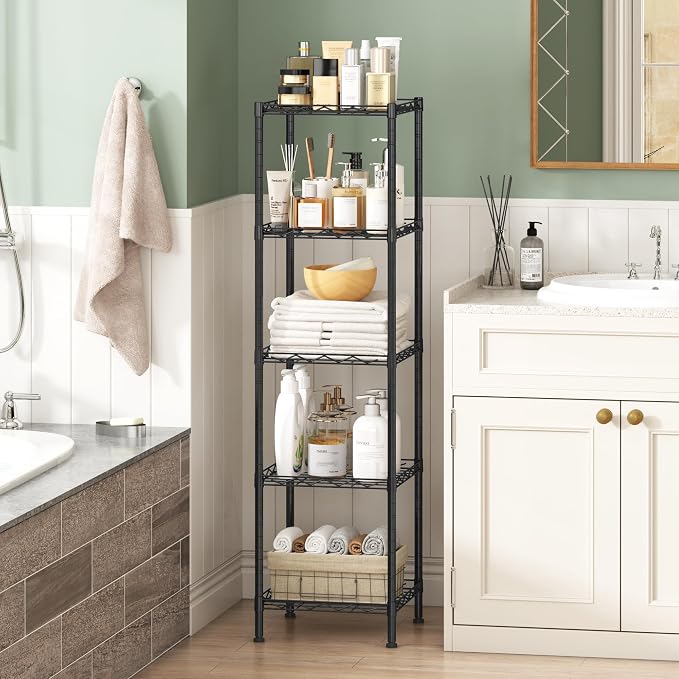 HOMEFORT Storage Shelves, 5-Wire Shelving, Metal Shelving Unit Adjustable - Image 6