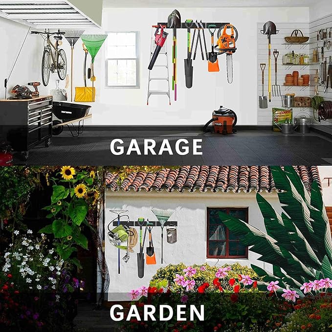 Garage Organzier Wall Mount, 48 Inch Garden Tool Organizer, Adjustable Tool - Image 5
