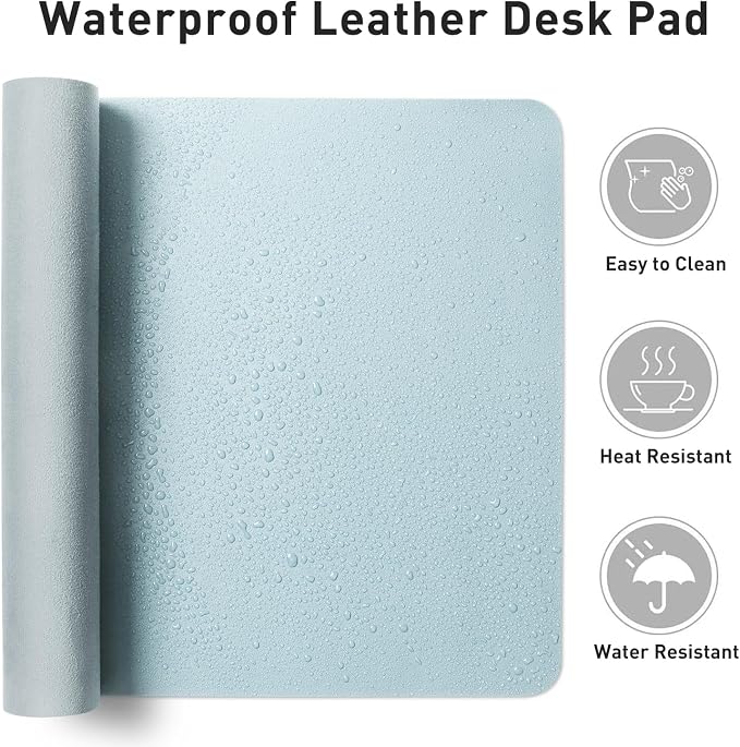 Aothia Leather Desk Pad Protector, Mouse Pad, Office Desk Mat, Non-Slip PU - Image 6