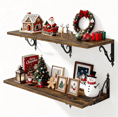 Deep Floating Shelves for Wall, 12 Inch Deep Floating Shelf by FunMemories