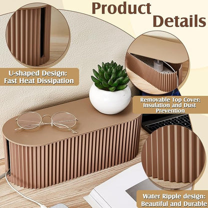 Marsui 2 Pcs Light Coffee Cable Management Organizer Box - Image 3