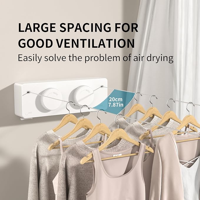Retractable Clothesline Heavy Duty Clothes Drying Laundry Line Wall Mounted - Image 7