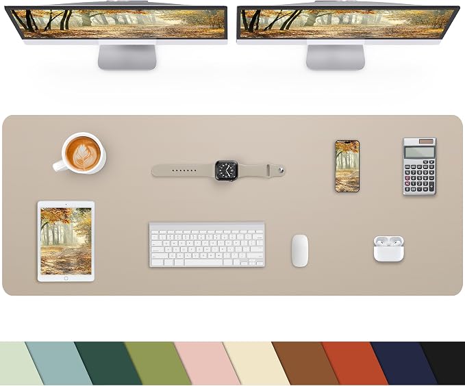 Non-Slip Desk mat, PULeather Desk Pad Protector, Office Desk Mat, Large Mouse by cebowa