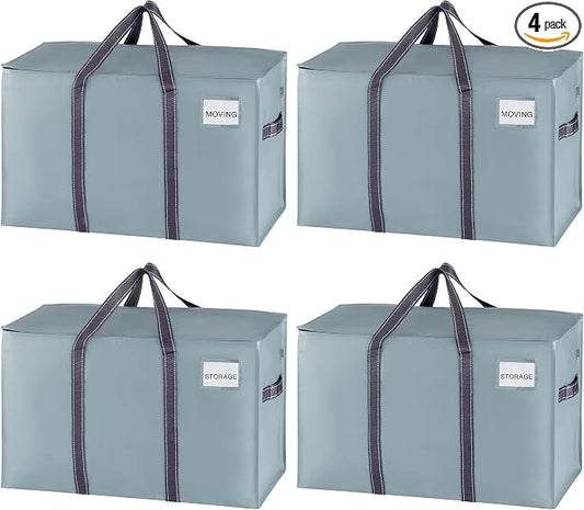 VENO 4 Pack Moving Bags and Large Christmas Storage Bins by Veno