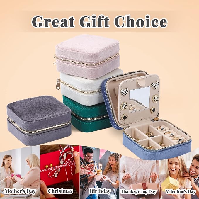 Dajasan Velvet Travel Jewelry Box, Mini Travel Jewelry Case, Small Portable - Image 6