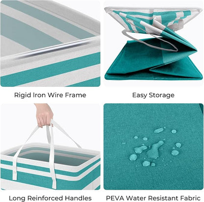 HomeHacks 2-Pack Large Laundry Basket, Waterproof, Freestanding Laundry Hamper - Image 2