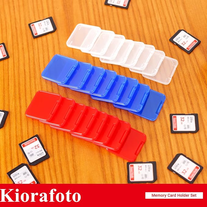 Kiorafoto 24 PCS Multi-Color Clear Plastic SD Card Case Holder - Image 8