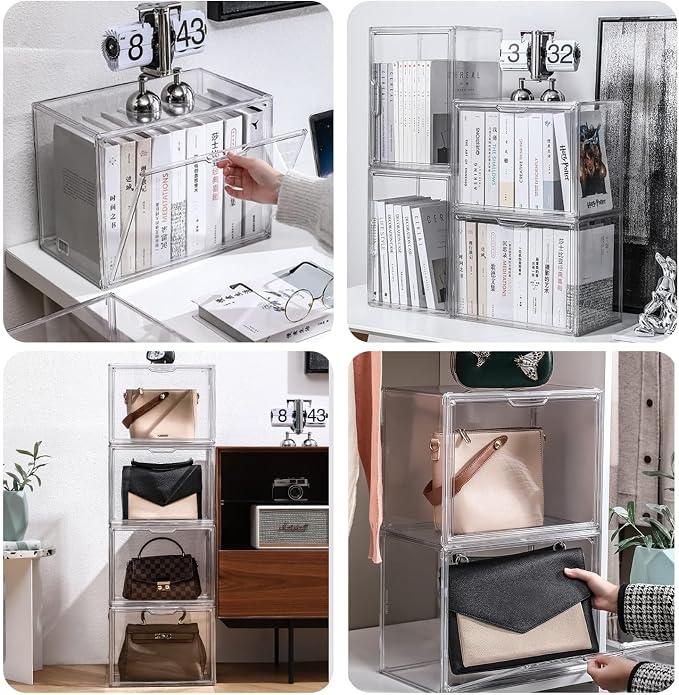 Clear Stackable Plastic Storage Bins - Image 2