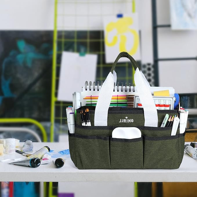 JJRING Craft Organizer Tote Bag, Art Storage Caddy - Image 7