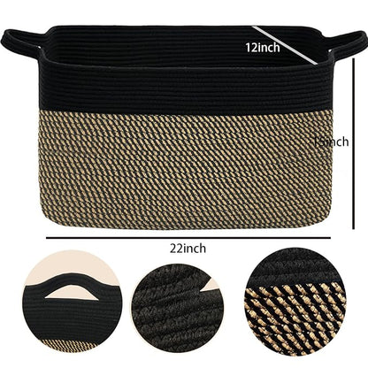 COMFY-HOMI Large Rectangular Blanket, Cotton Rope Woven - Image 4