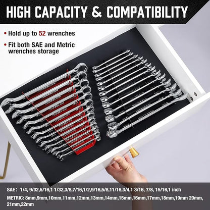 ALOANES 52-Slot Metal Wrench Organizer, Heavy Duty Tool Tray - Image 4