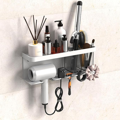 Hair Dryer Holder Wall Mounted Adhesive/Drilling, Hair Dryer Storage Organizer by Unknown