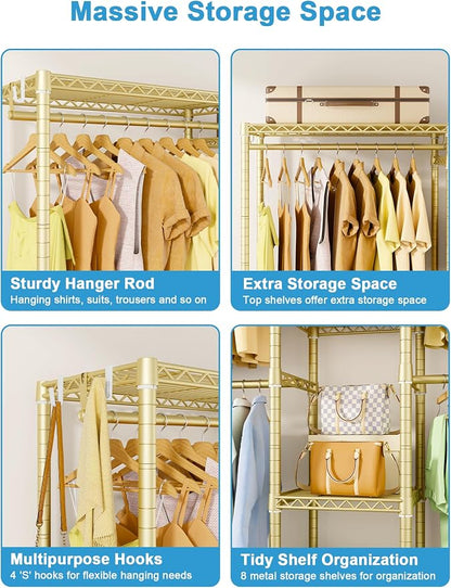 Ulif E4 Clothes Rack, Heavy-Duty Garment Rack, Metal Freestanding Clothing - Image 6