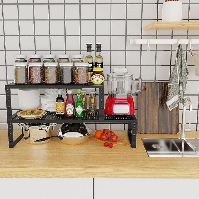 Expandable Cabinet Shelf Organizer Storage Spice Rack Shelves - Image 4