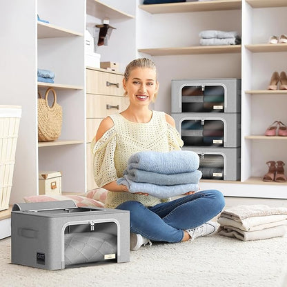 Sorbus Storage Bins with Metal Frame - Image 2