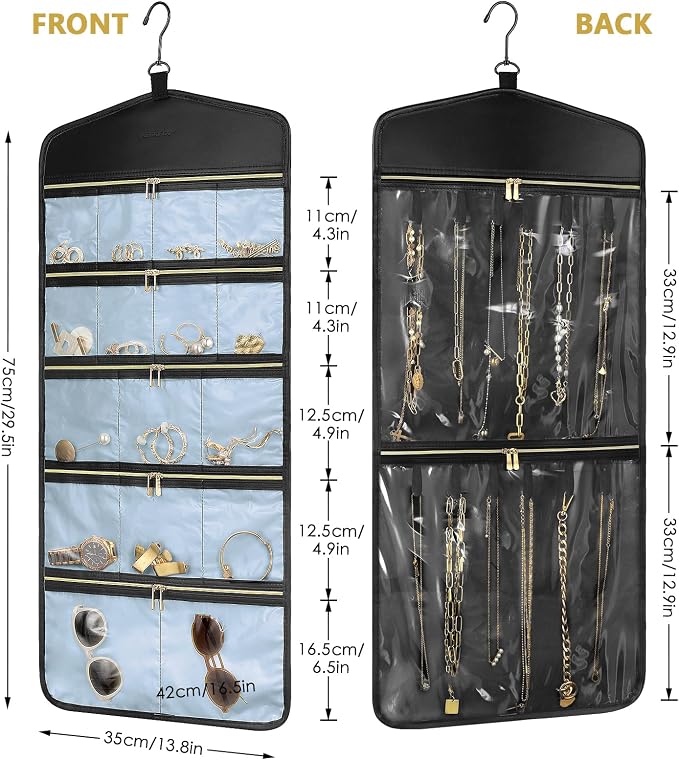 CHICECO Travel Jewelry Holder Organizer, Hanging Jewelry Organizer Storage - Image 3