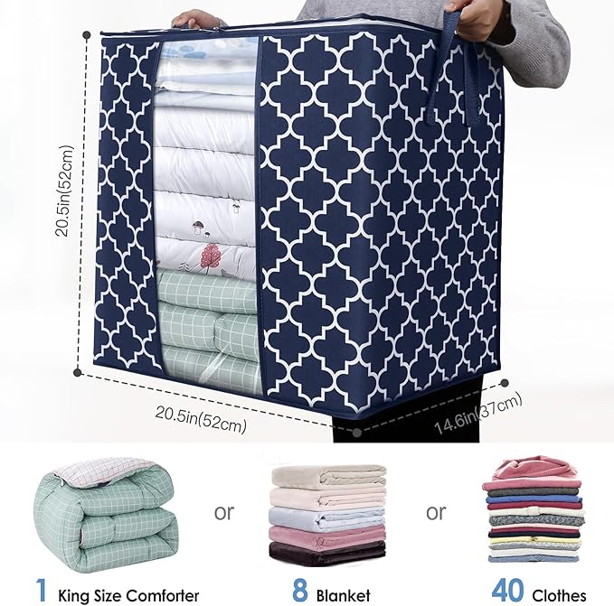 WISELIFE Storage Bags 2 Pack/100L Large Blanket Clothes Organization and - Image 2