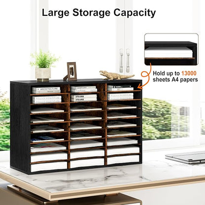 Literature Organizer 27 Slots Wooden Mailboxes - Image 6
