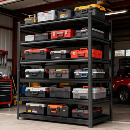 Storage Shelves, Garage Metal Shelving Unit, Adjustable, Double-Layer Column - Image 3