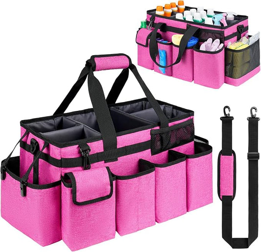 Cleaning Caddy Bag, Extra Large Cleaning Supplies Organizer by ZIOZERTT